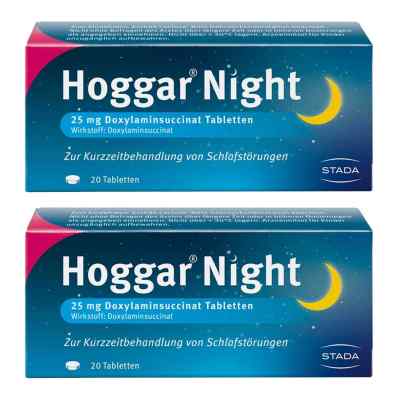 Hoggar Night 25 mg Doxylamin Schlaftabletten 2x20 stk von STADA Consumer Health Deutschland GmbH PZN 08102430